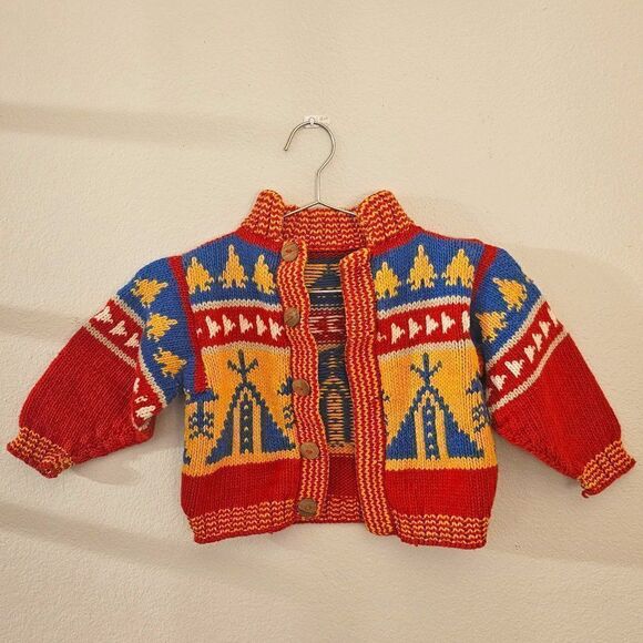 Hand Knit Child's Sweater Sz 12 Months - Picture 1 of 2